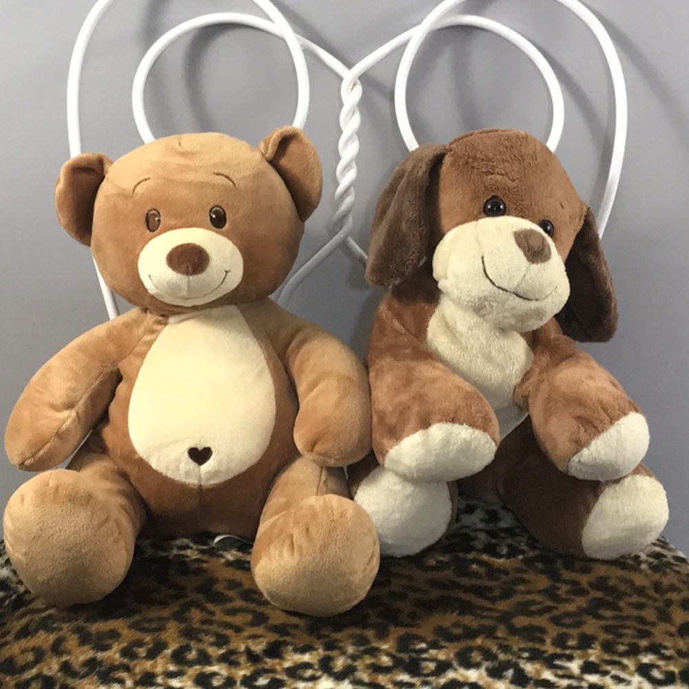 2 Build a Bear soft plush dog & bear  toys 12 and 15 in